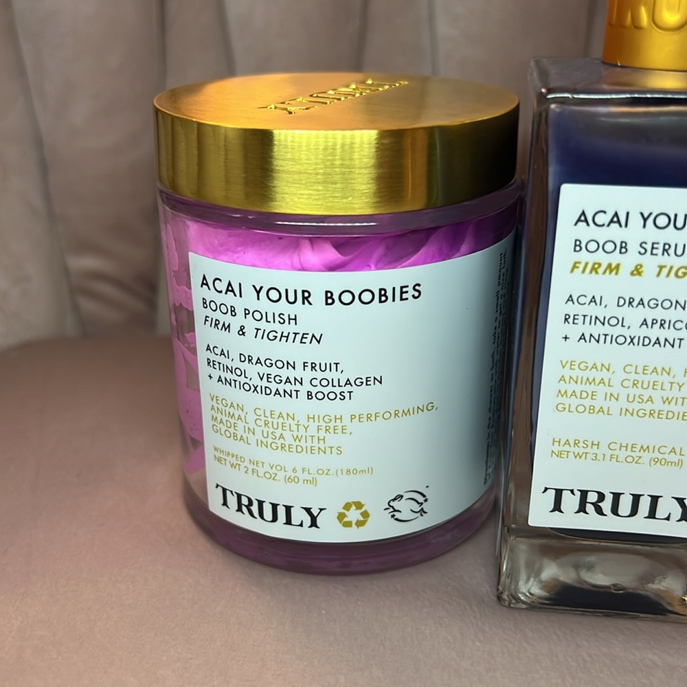 Truly Açaí your boobies set New full size trio polish serum butter firm & tight - Picture 2 of 5